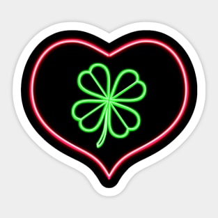 heart and lucky clover Sticker